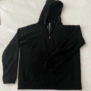topshop black hoodie sweatshirt with zipper purchased at nordstrom